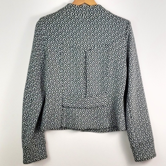 Mandarin Collar Geometric Career Jacket Blazer - Picture 5 of 7